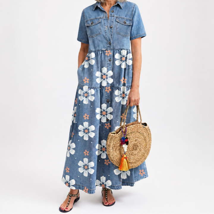 Kirra™ | Robe Fleurie en Denim