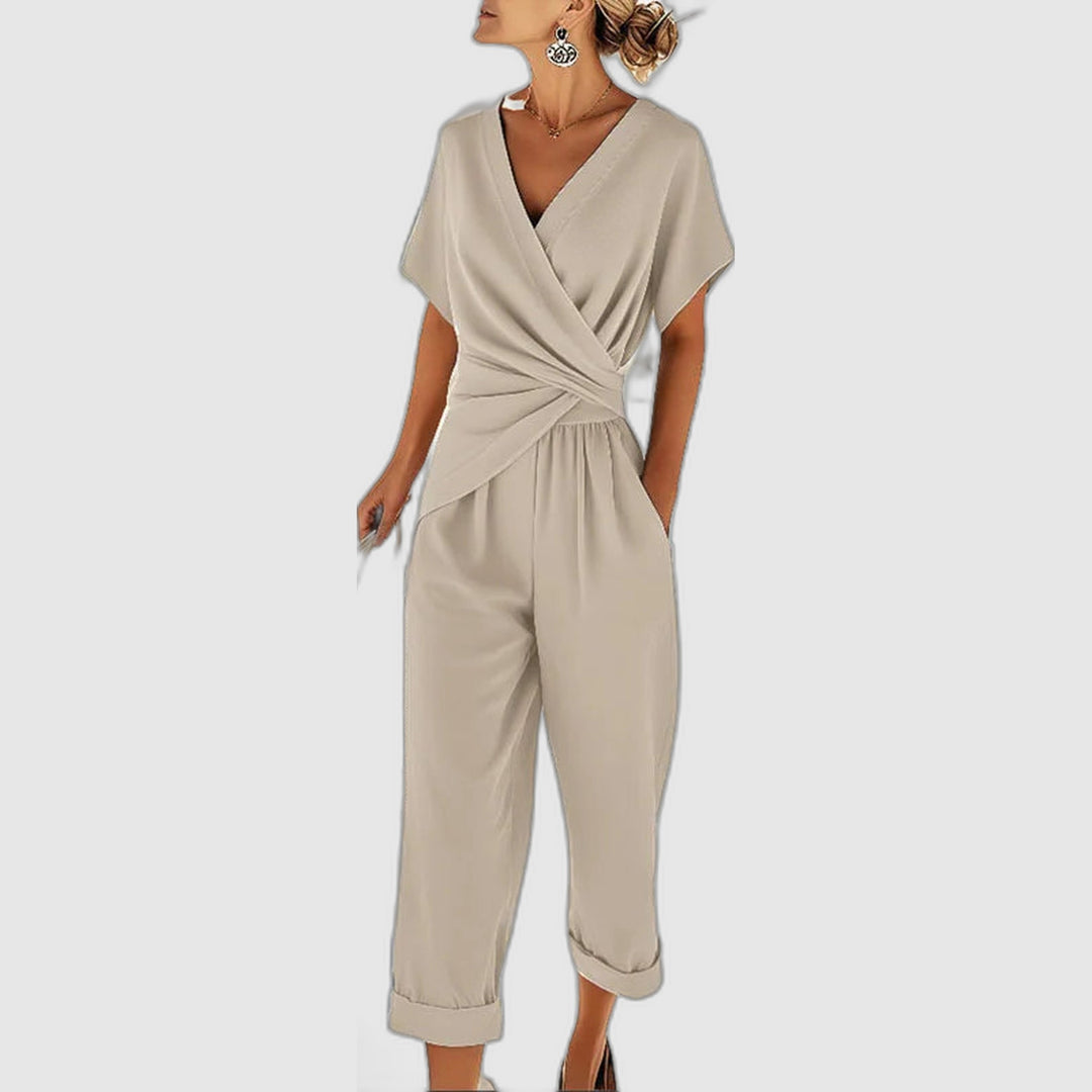 Liorine - Combinaison Chic Drapée Femme