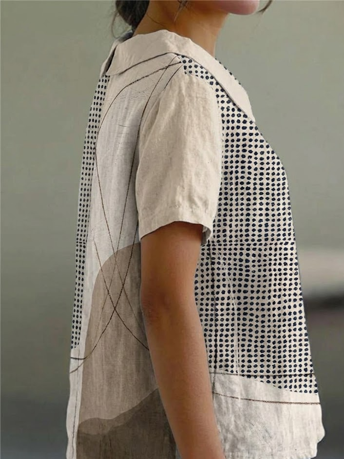 Lana | Chemise à Motifs Abstraits en Points et Lignes