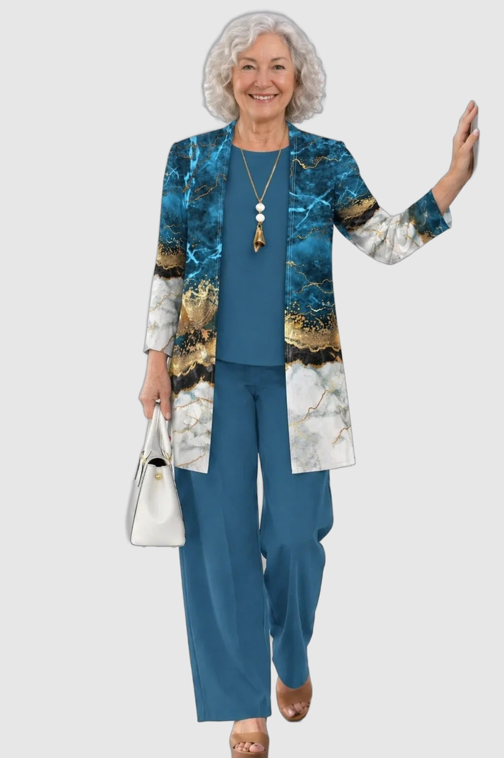 Alma™ | Ensemble Trois Pièces Sarcelle Marbré