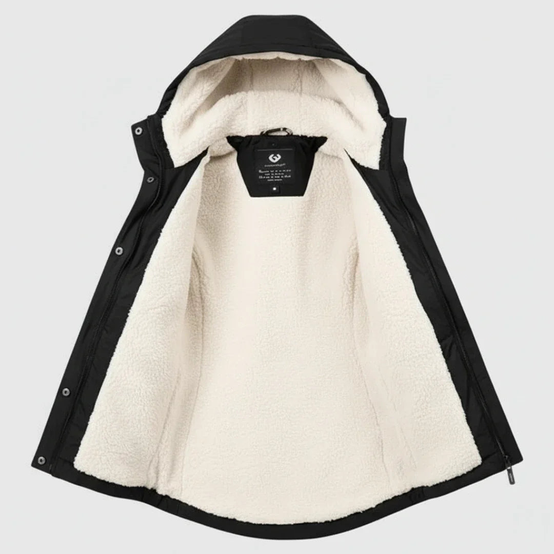 Penelope™ | Parka Imperméable à Capuche Doublée en Fleece