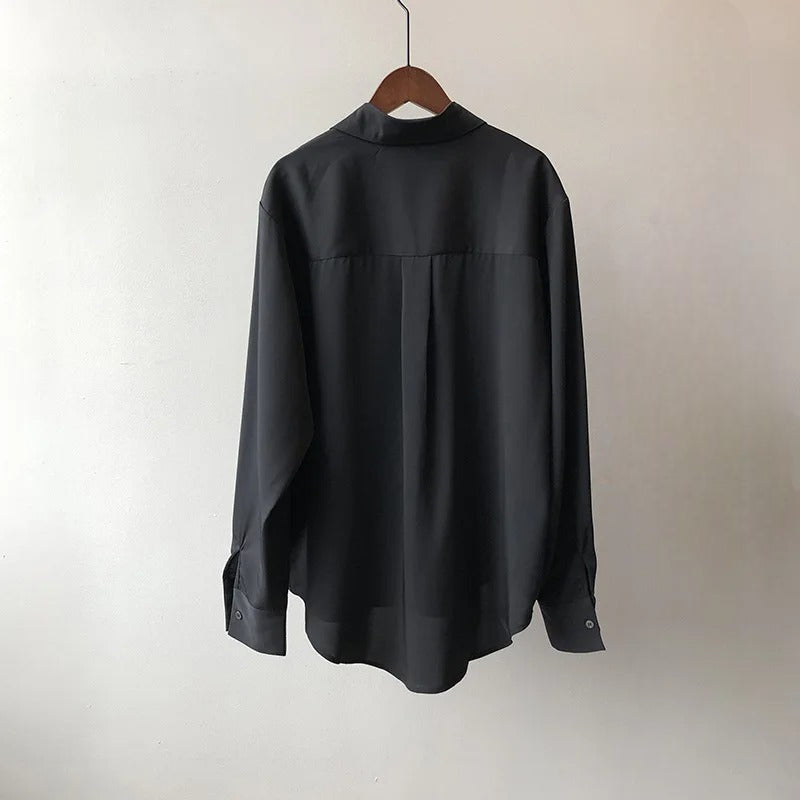 VIVIAN | CHEMISE À COL REVER LONGUE À MANCHES CASUAL