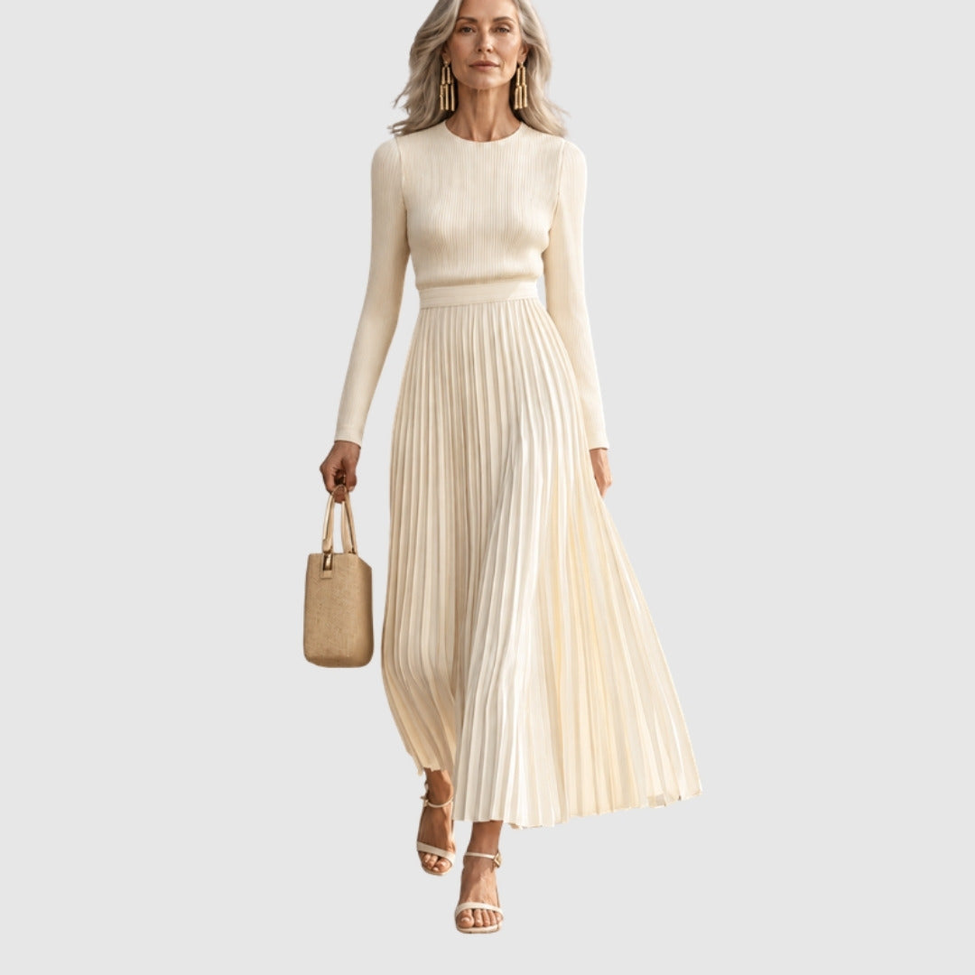Perrine™ | Tricot Côtelé et Jupe Plissée