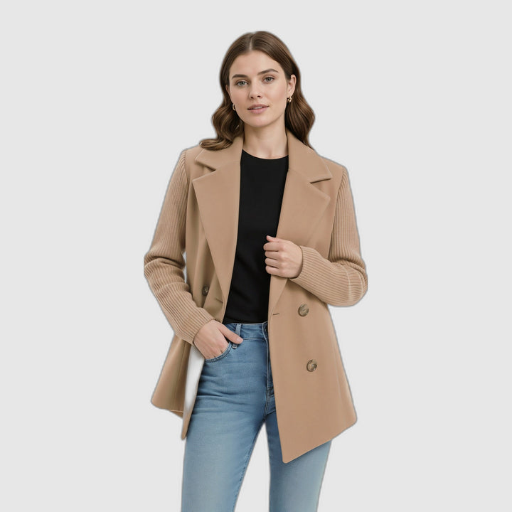 Sasha | Veste blazer décontractée en tricot côtelé