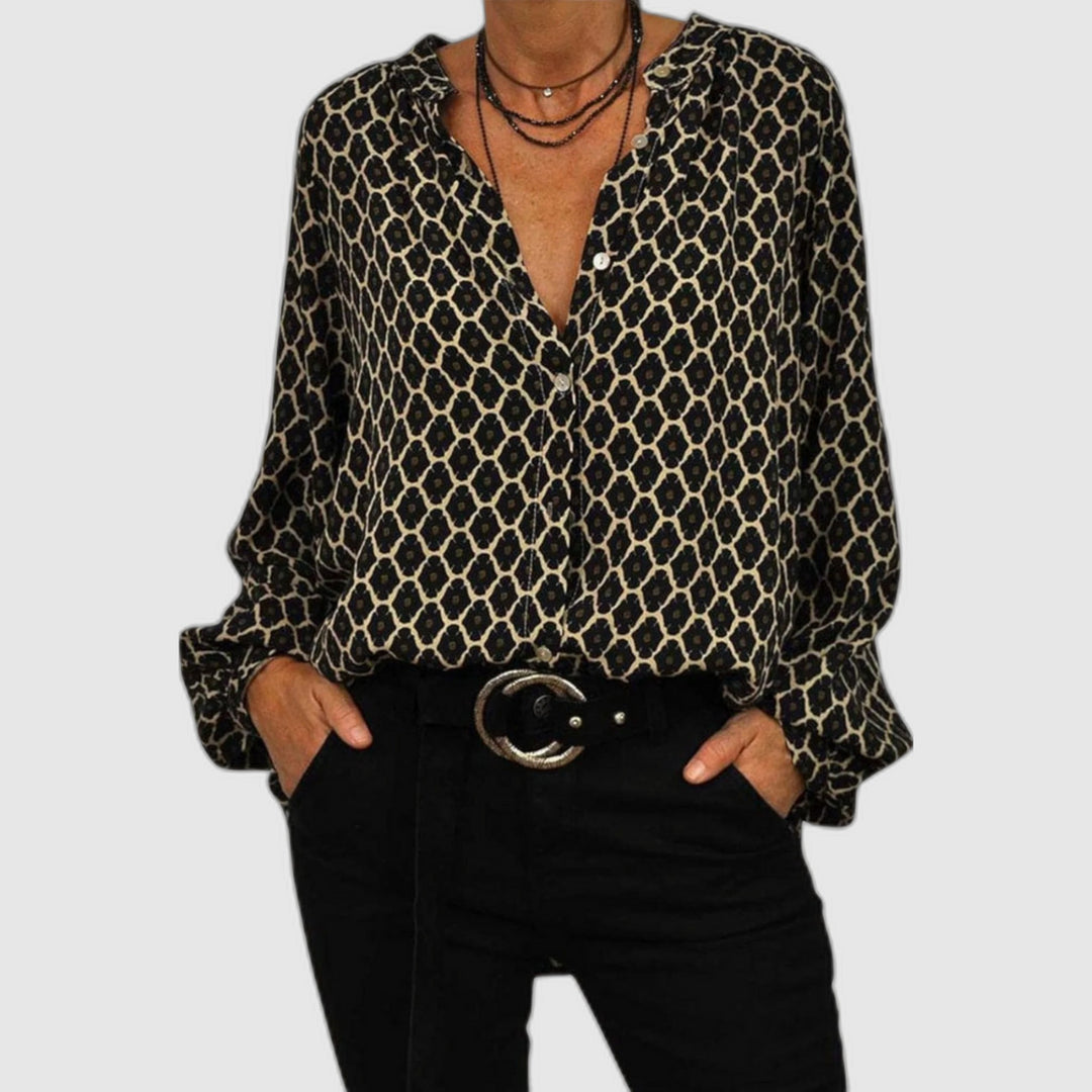 Serelina | Blouse Géométrique à Col V
