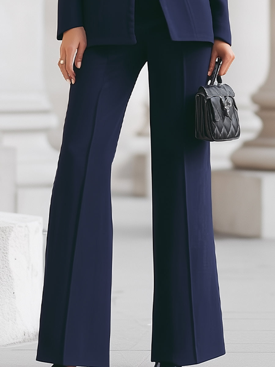 Vera | Ensemble blazer col montant et pantalon jambe large