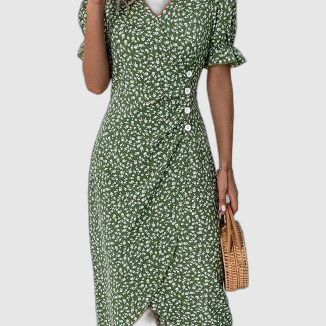 Sophie™ | Robe à Manches Courtes avec Imprimé Floral