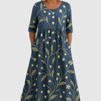 Emma | Robe Midi Décontractée - Élégance Quotidienne