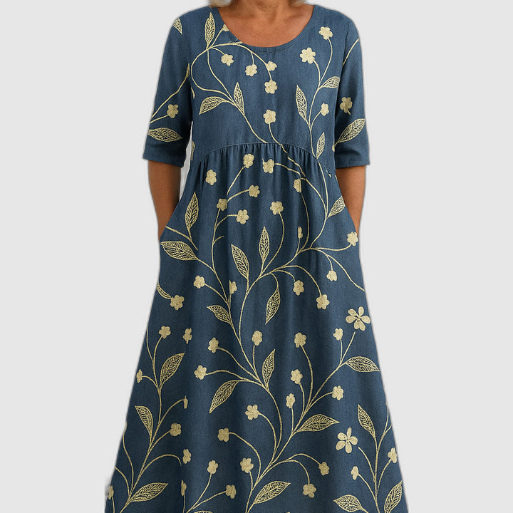 Emma | Robe Midi Décontractée - Élégance Quotidienne