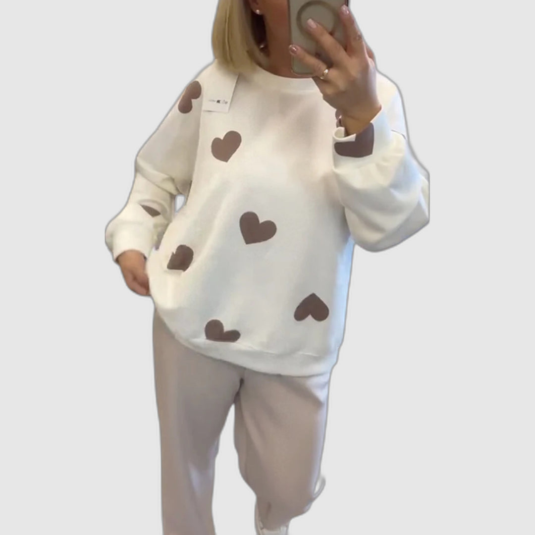 Soren | Pull en Mélange de Coton avec Cœurs