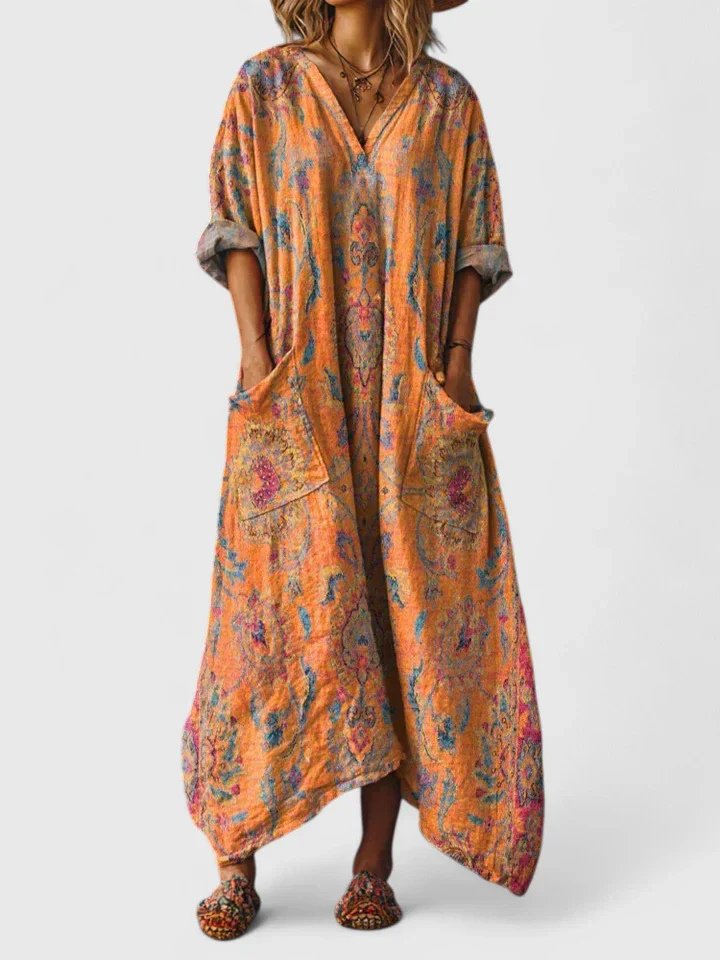 Valentina | Robe Maxi Détendue avec Décolleté en V