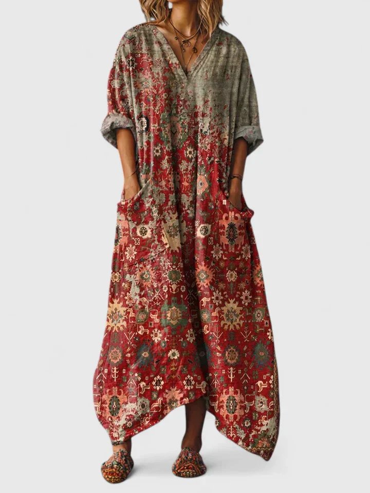 Valentina | Robe Maxi Détendue avec Décolleté en V