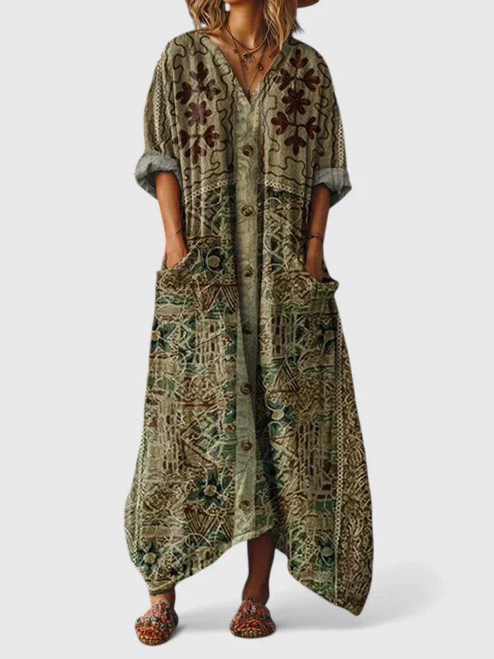 Valentina | Robe Maxi Détendue avec Décolleté en V