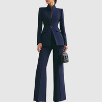 Vera | Ensemble blazer col montant et pantalon jambe large