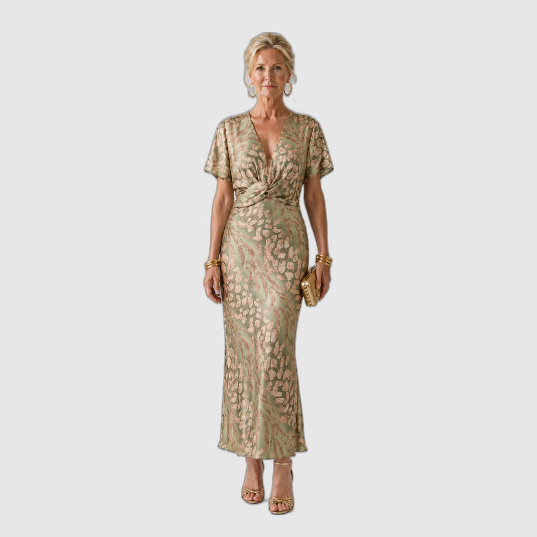 Vivette | Robe à taille torsadée et imprimé abstrait