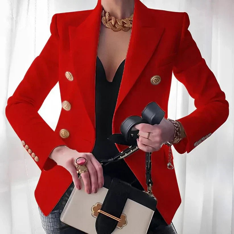 Catherine | Blazer ajusté à double boutonnage et boutons dorés