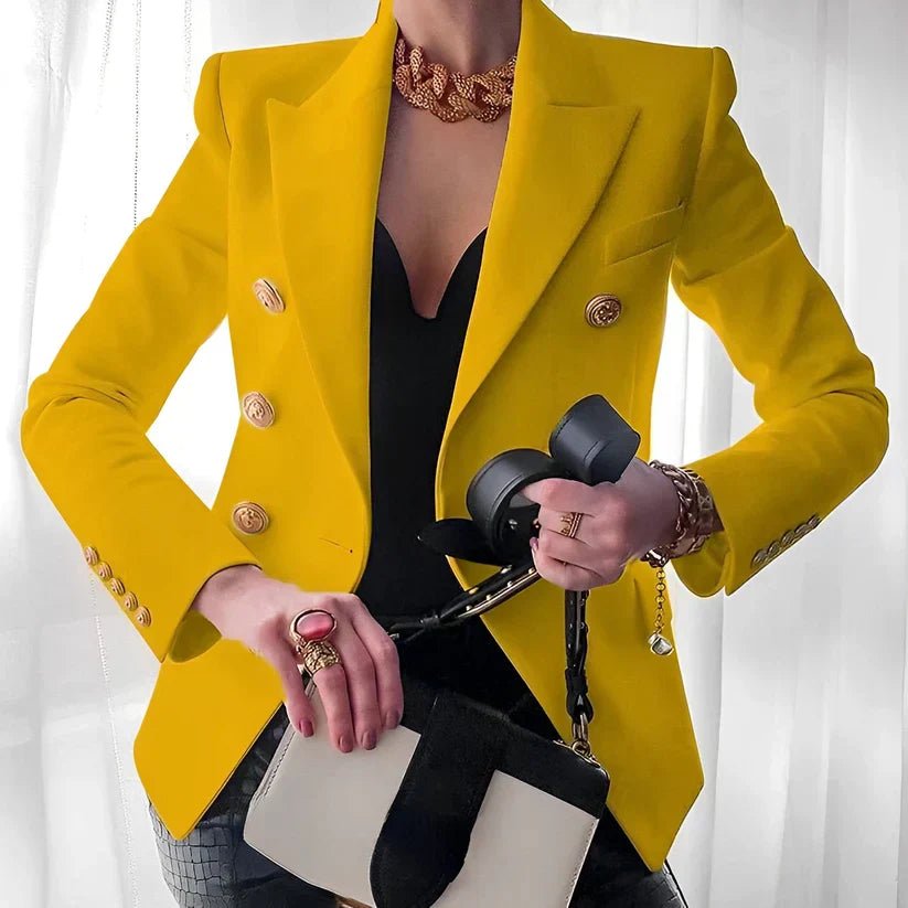 Catherine | Blazer ajusté à double boutonnage et boutons dorés