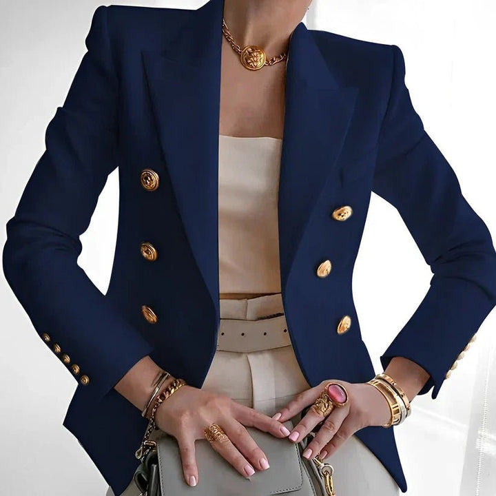 Catherine | Blazer ajusté à double boutonnage et boutons dorés