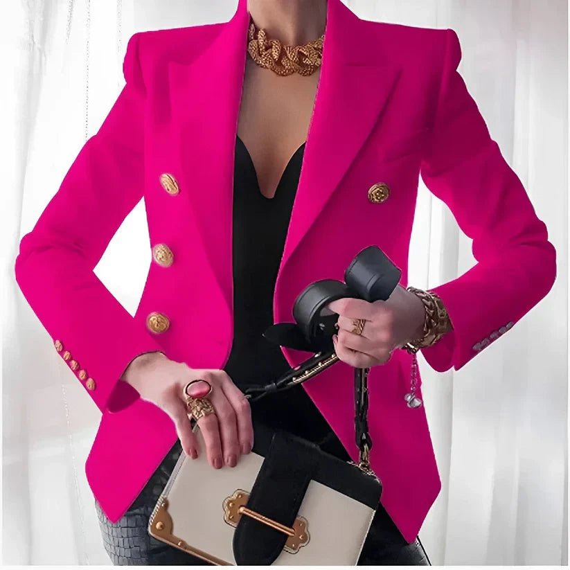 Catherine | Blazer ajusté à double boutonnage et boutons dorés