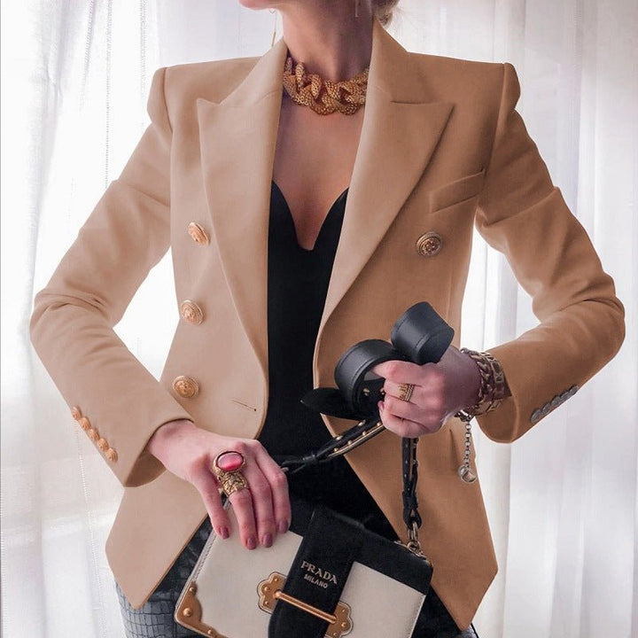 Catherine | Blazer ajusté à double boutonnage et boutons dorés